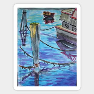 Watercolor Sketch - Sausalito Docks. 70 Issaquah Dock. 2013 Sticker